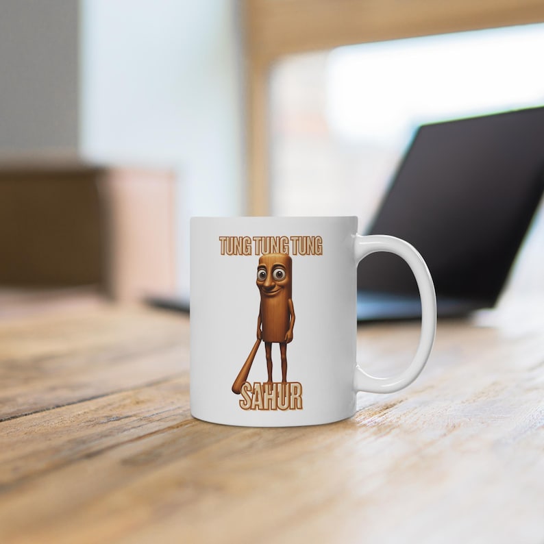 Tung Tung Sahur Mug, Tralalelo Tralala Mug, Tralalero Mug, Meme Mug, Italian Brainrot,Gift for Him,Rizzler Merch,Brainrot Merch,Gift for Her image 2
