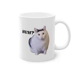 huh cat, huh cat mug, meme mug, huh cat shirt, huh cat emote, huh cat meme, huh cat ornament, cat mug, cat lover gift, funny cat mug image 2