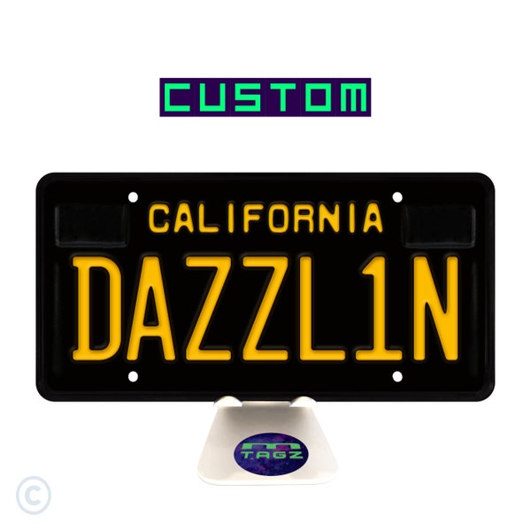Custom California Legacy License Plate Tag - Personalized Car Decoration - Black Yellow - Auto Mechanic Shop Sign Gift - Regular 6"x12" inch