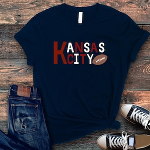 Comfort Colors Kansas City Football Shirt Cute Women&#39;s Cute Simple Trendy Football Fan Tee Gift For Her Popular KC Fan Apparel Super Bowl