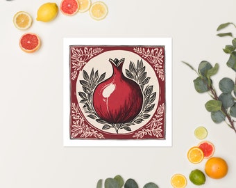 Pomegranate Block Print Poster