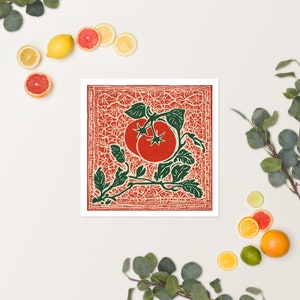 Tomatoes Block Print Poster