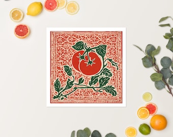TOMATO 印刷物セット Tomato Print | Original Block Print | Hand Carved | Hand