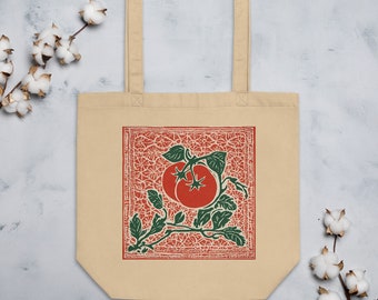 Borsa ecologica ecologica con stampa di pomodori