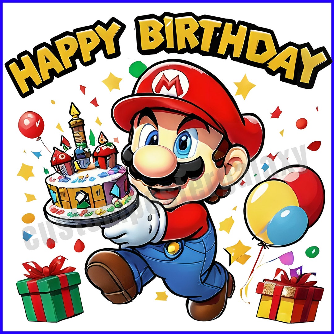 Super Mario Birthday PNG, Super Mario Birthday Boy SVG, Super Mario