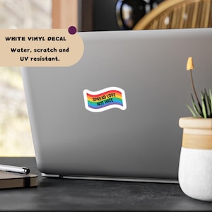 Love Pride stickers, waterproof vinyl stickers, Equality stickers, Rainbow sticker, Spread love no hate stickers, Pride vinyl decals.