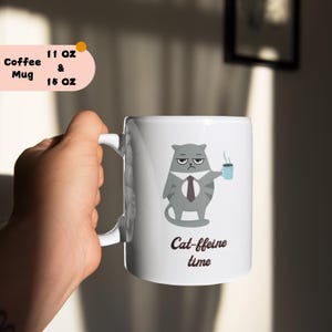 Coffee Mug, Office Cat Mug, Cat Coffee Cup, Coffee lover gift, Cat lover Mug, Cat lover owner gift.