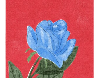 Twin Peaks Blue Rose Risograph Art Print (digital Download) - Etsy