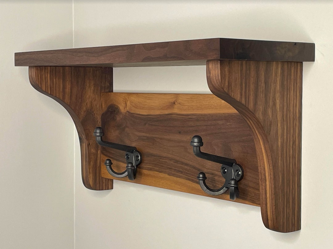 Coat Rack Frame Walnut Coat Rack With Shelf - Etsy