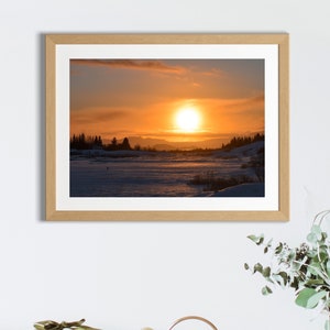 IJslandse lucht - Þingvellir National Park Photography Print - zonsondergang, IJsland, Europa, natuur, Reykjavík, winter, reizen, Thingvellir