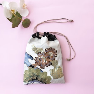 Pochette petit sac unique unisexe kimono japonais fait main en soie Pièce unique