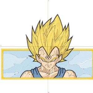 アニメ刺繍デザイン（ベジータ）私のファイルを使用して、かわいくてクールな DIY を作成しましょう！