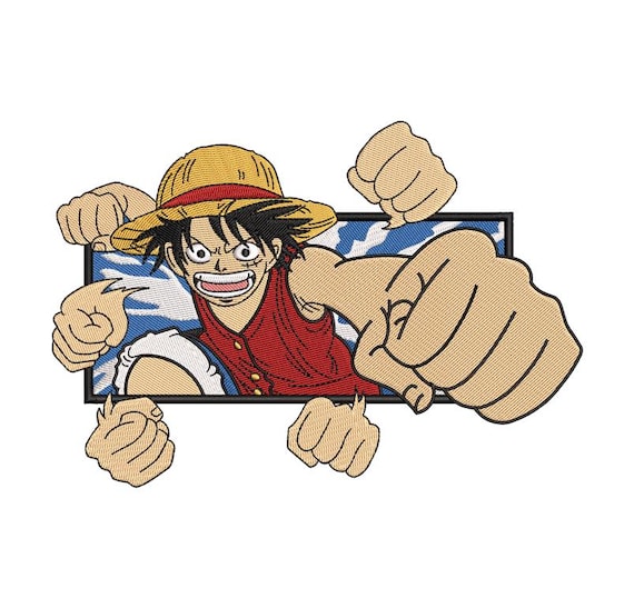 Luffy Anime Embroidery Design, DIY PES File