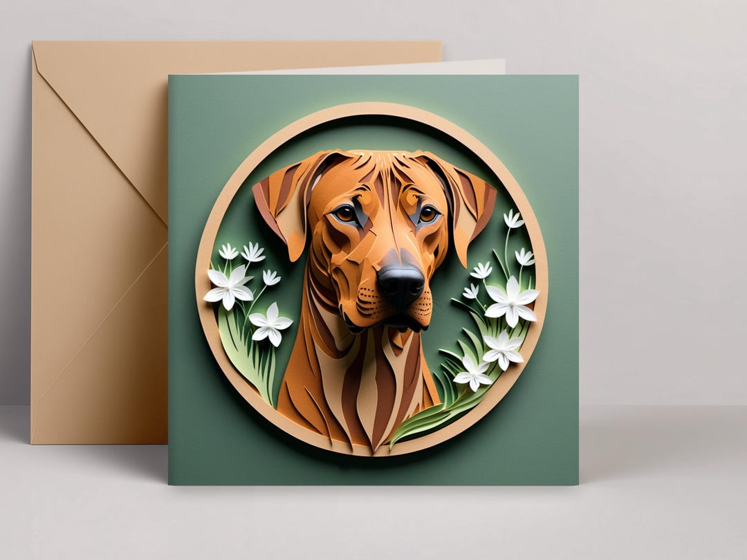 Rhodesian Ridgeback Greeting Card: Ridgeback Papercut-style Dog Art ...