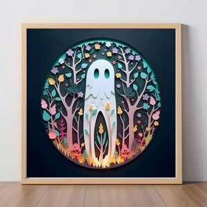 Fresno Nightcrawler Cute Cryptid Papercut Art Print: Monster, Cryptid Fan Gift, Wall Decor, Unique Alien Digital Artwork, Ghost Poster