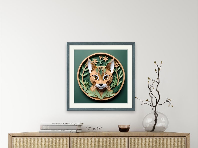 Abyssinian Cat Art Print: Ruddy Aby Papercut-style Artwork, Cat Lover ...