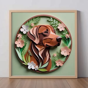 Labrador Retriever Art Print: Fox Red Lab Papercut-Style Wall Art, Gift for Dog Lover, Unique Pet Portrait, Dog Mom and Dad, Loss Memorial