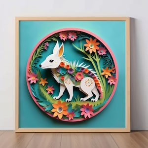 Chupacabra Art Print: Papercut-Style Cryptid Artwork, Folklore Wall Decor, Puerto Rican Goat-Sucker Creature, Cryptid Collectors Gift