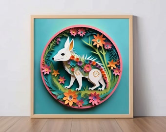 Chupacabra Art Print: Papercut-Style Cryptid Artwork, Folklore Wall Decor, Puerto Rican Goat-Sucker Creature, Cryptid Collectors Gift