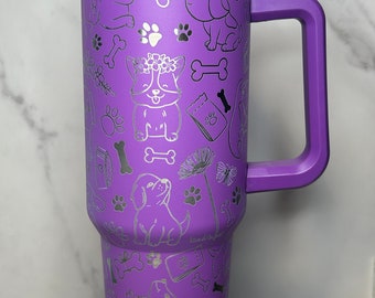 40oz Tumbler Engraved - Puppy Love