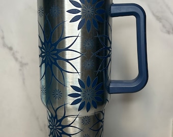 40oz Tumbler Engraved - Geometric Floral