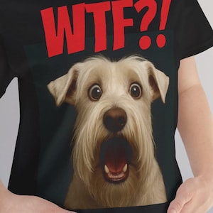 WTF-shirt, Sealyham Terrier-T-shirt, Sealyham-shirt, geschokt hondgezicht, cartoon hondenogen, Sealyham-T-shirt, Sealyham Terrier-cadeau, Sealyham-kunst