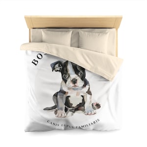 Boston Terrier Duvet Etsy