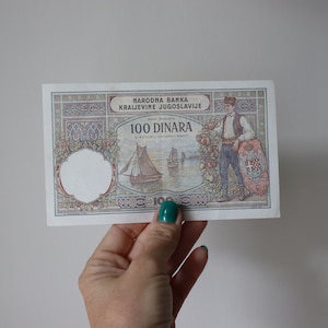 Yugoslavian Old Currency 100 Dinara 1929 King Alexender I