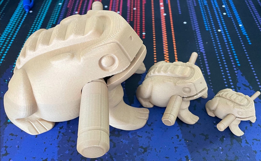 Handcrafted 3D Printed Percussion Frogs Small, Medium, Large Sizes