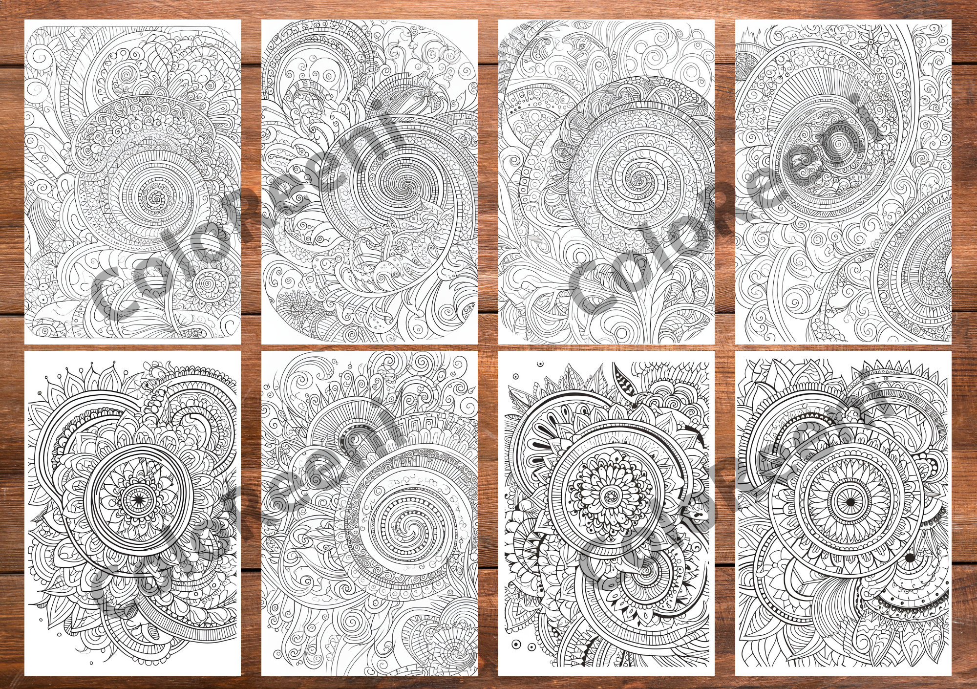 Swirly Mandala Patterns, 20 Coloring Sheets, Coloring Pages, Printable ...