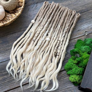 Ombre Pastel Cold Blonde - Ash Blonde Natural Human Hair Dreadlocks Double and Single ends Dreadlocks Real Hair Extensions thick 8-10mm/0.3"