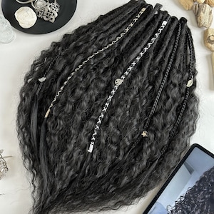 Black Curly Dreadlocks: Wavy Synthetic Hair Extensions