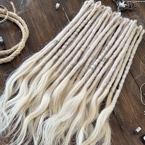 Scandinavian Ash Blonde Dreadlocks Extensions Human Hair Single ended and Double ended Dreads Real Human Hair Natural human hair locs