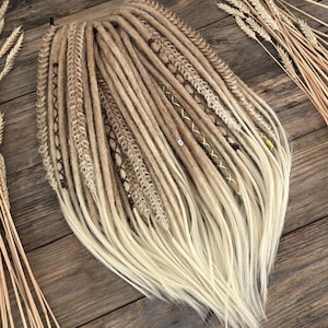 Ombre Honey Blonde Dreadlocks: Synthetic Double Ended Crochet Dreads