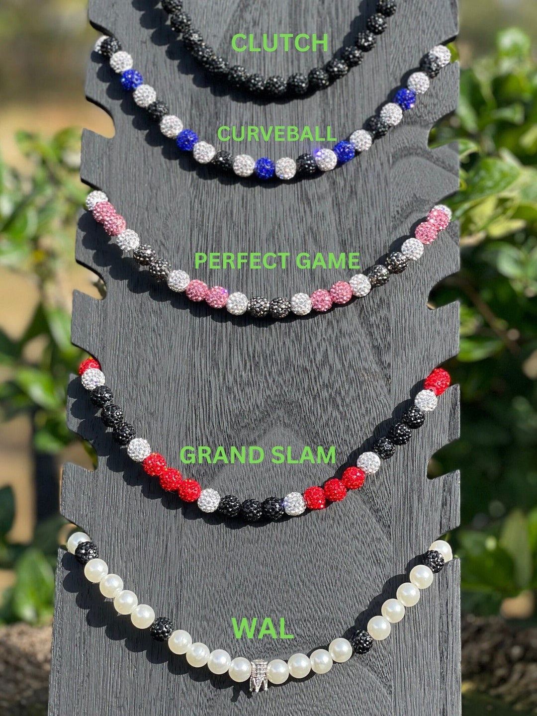 CUSTOM Baseball Drip, Rhinestone Necklace & Bracelet, Team Drip