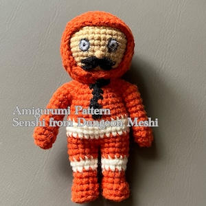 Patron Amigurumi - Senshi en costume de grenouille de l&#39;épisode 10 de Dungeon Meshi