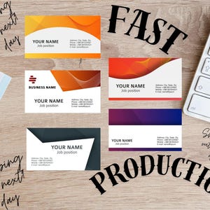 Custom Business Cards with Logo – Personalized Card Design – Branding Stationery for Small Business , , Glossy 16PT Premium Stock, Free Gift
