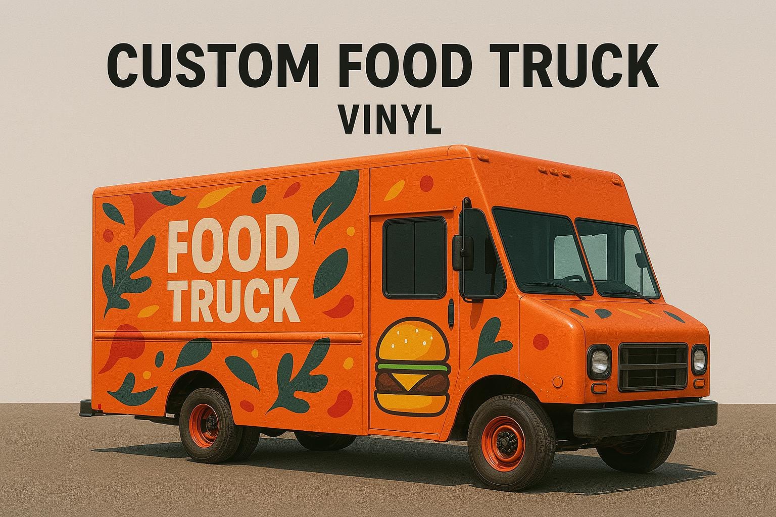 Custom Printed Vinyl for Food Trucks with Protective Laminate |UV Resistant Waterproof Durable Wrap for Mobile Kitchens and Vans,Free Design