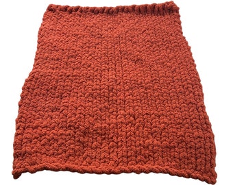 Small / Baby Blanket Chunky Crocheted Blanket — Spiced Persimmon