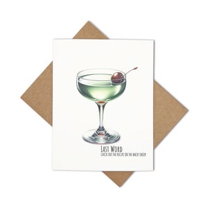 Carte de voeux pour le dernier mot avec une recette au dos - Livrée avec enveloppe