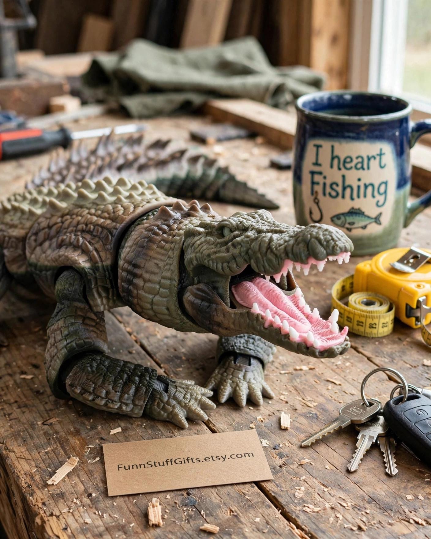 3D Printed Realistic Articulating Saltwater Crocodile With Opening