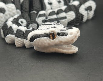 Articulated Stormtrooper Ball Python Reptile 3D Printed, fidget toy, made to order, flexi toy