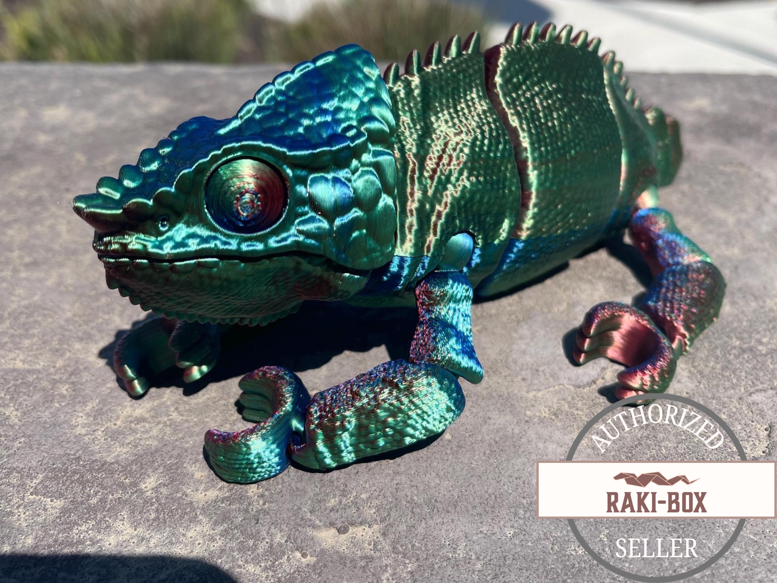 3D Printed Articulating Panther Chameleon With Opening Mouth With