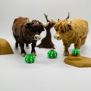 Cute Flexi Highland Cow Articulated / 3D Print/3D Printed Toy/3d printed cow/articulated cow