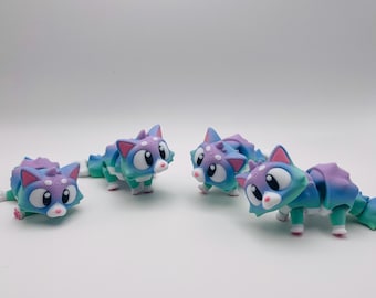 3D Printed Flexi Cat Fidget Toy: Articulating PLA Plastic