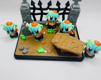 3D Printed Mini Zombie Graveyard and Zombie Fidget toys