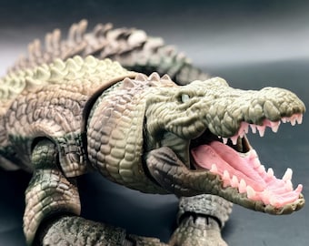 3D Printed Realistic Articulating Saltwater Crocodile with Opening Mouth