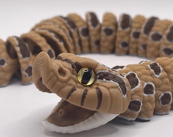 3D Printed Articulated Western Hognose Snake: Realistic Reptile Fidget Toy