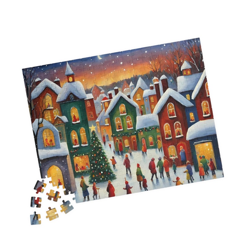 Christmas Village Jigsaw Puzzle, for Family, Adults, Gift, Christmas ...