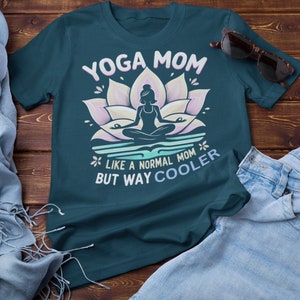 Yoga Mom T-shirt, Retro Yoga Shirt for Women, Unisex Jersey Short Sleeve Tee, Funny Yoga Tee